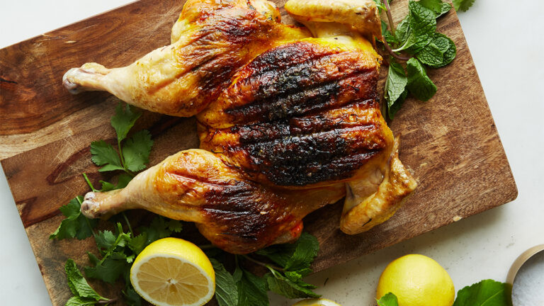 spatchocked saffron chicken
