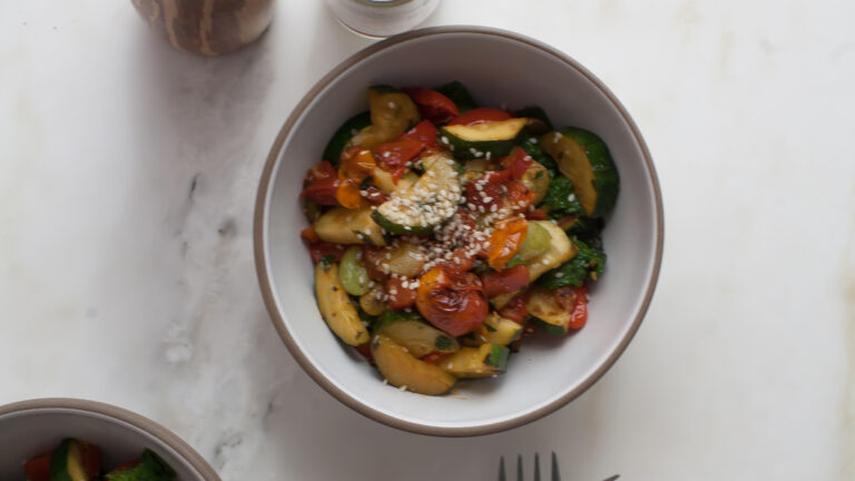 Late Summer Succotash with Mustard Greens recipe