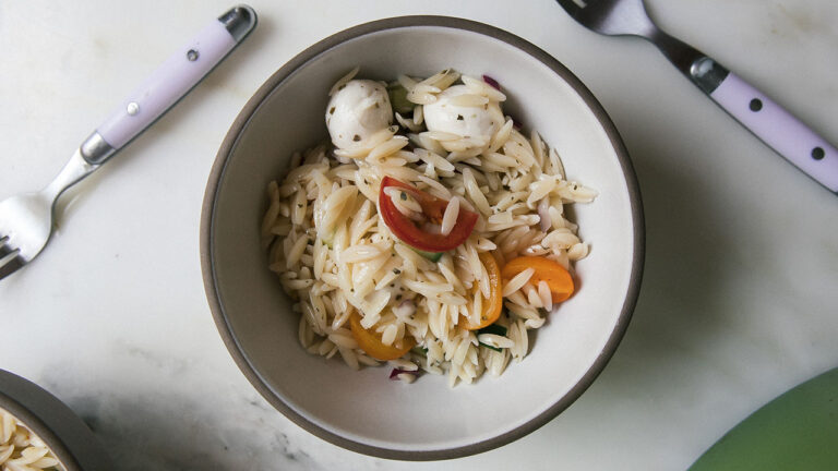 Mozzarella Tomato Orzo Salad horizontal