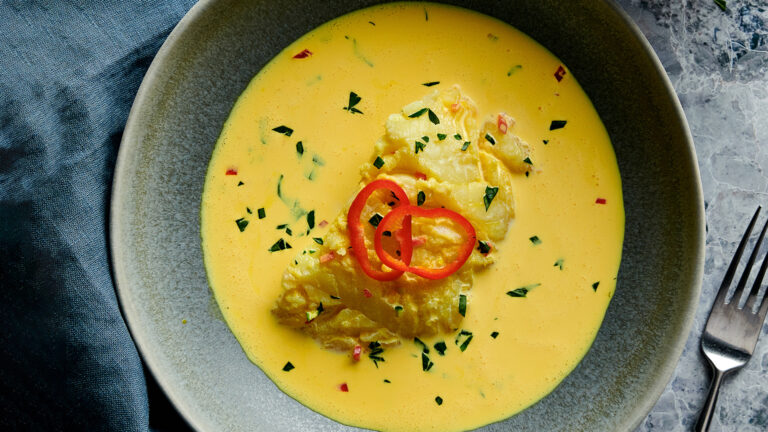 Cod in Saffron Cream Sauce