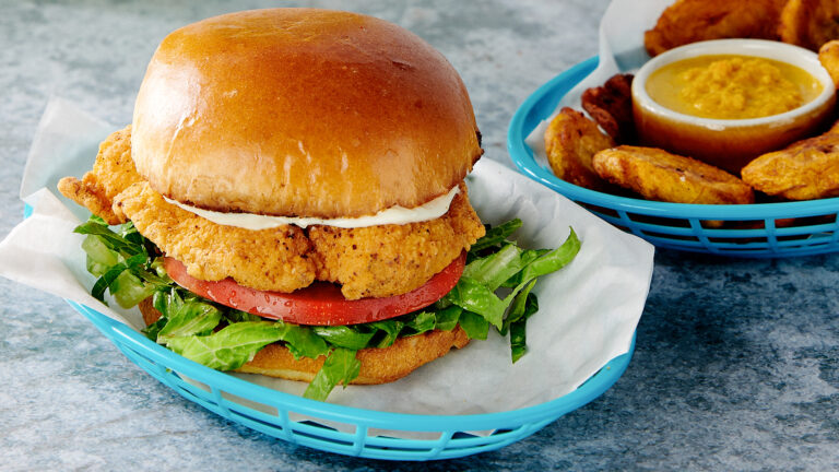Fried Fish Sandwiches and Tostones