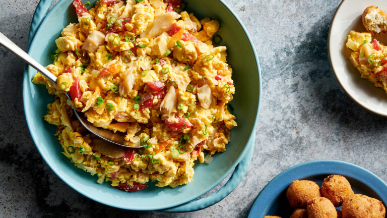 Saltfish and Ackee with Fried Dumplings