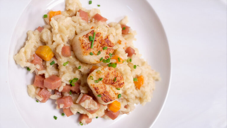 Scallops with Parmesan Risotto
